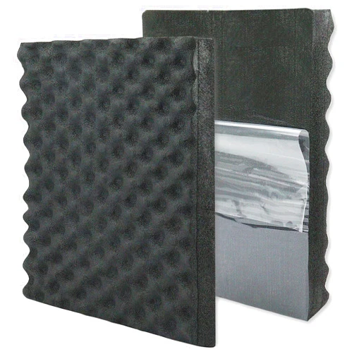 BXI Soundproofing Closed Cell Foam - 2 Pack Self-Adhesive 16'' X 12'' X 1.8'' Thickened Egg Crate Sound Proof Foam - Acoustic Foam Panels Great for Noise & Thermal Insulation (Black)