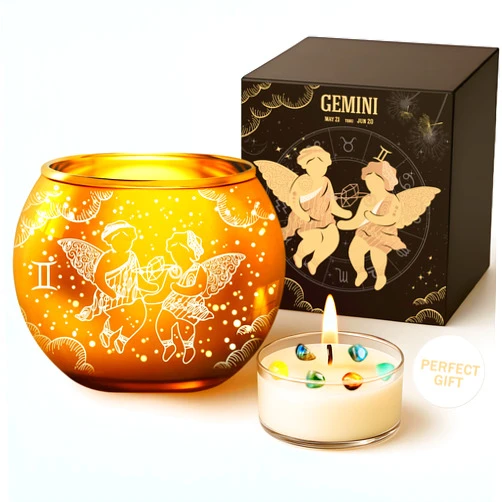 AOVILA Birthday Gifts for Women Gemini Candle Gift Set Christmas Valentines Mothers Day Graduation Anniversary Mom Friendship Her Sisiter Home Decor