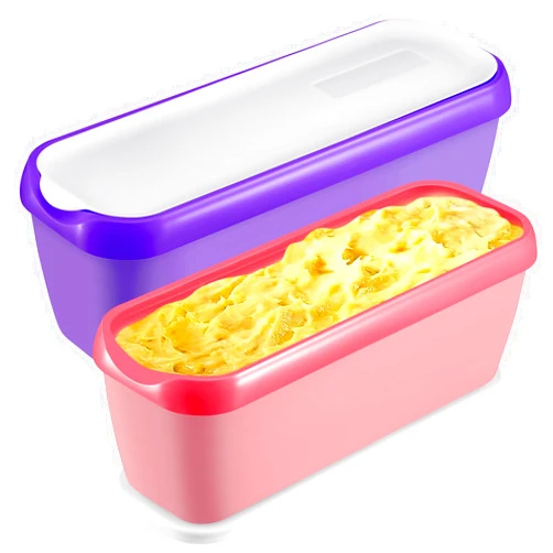 Boxdljh Ice Cream Containers Set of 2, 1.5 Quart Ice Cream Tub, Reusable Homemade Ice Cream Tubs with Stackable Freezer Storage Container for Yogurt, Sorbet, Gelato (Purple+Pink==2Pack)