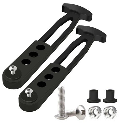 YRMJ 2 Pack Boat Telescoping Ladder Rubber Strap, Boarding Fixed Lock Belt Adjustable 4-Hole Installation for Pontoon Boat Yacht Roof RV Folding Ladder