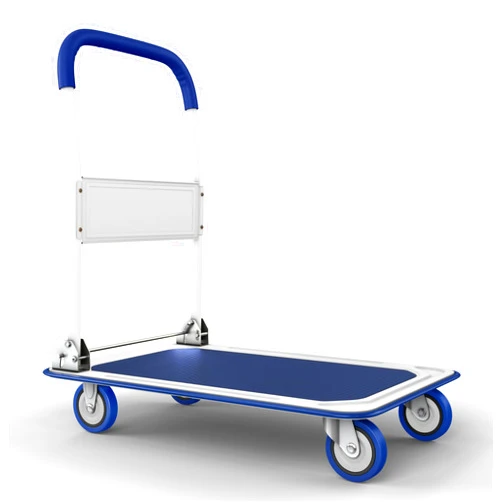 Lifetime Appliance Parts Upgraded Foldable Push Cart Dolly | 330 lbs. Capacity Moving Platform Hand Truck | Heavy Duty Space Saving Collapsible | Swivel Push Handle Flat Bed Wagon - Blue