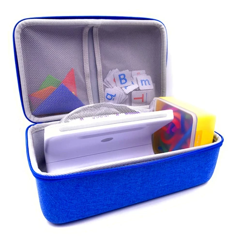 Xcivi Hard Carrying Case for Osmo Little Starter/Genius Starter Kit with Tablet Base, Storage Organizer for OSMO Base/Numbers/Words/Tangram (Blue)