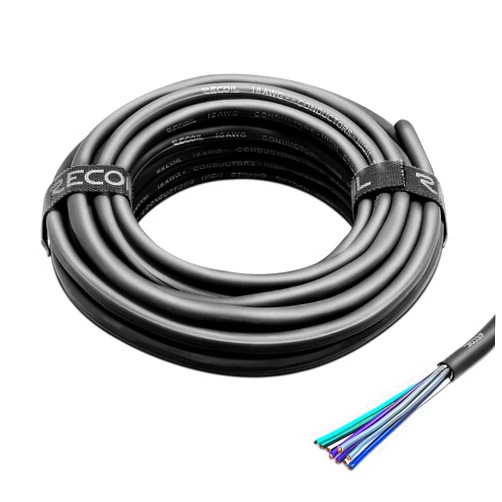 RECOIL 20-Feet 9-Conductor Speaker Cable, 18AWG CCA, Ultra-Flex and Easy Peel Jacket, 4-Channel Speaker Wire and Remote Wire
