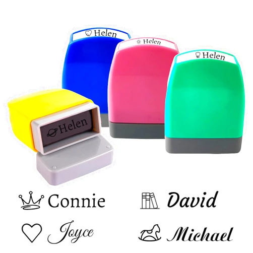 HJX Custom Stamp - Personalized Signature Stamps Self Inking, Customized Name Stamp for Business Clothes Classroom Work Office (02-Style G)