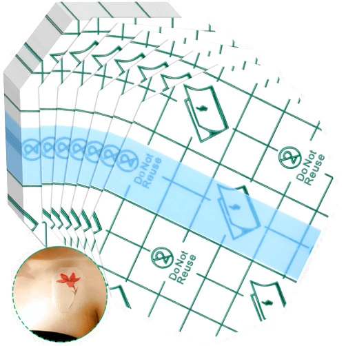 Nuanchu 100 Pieces Waterproof Bandage Adhesive Protective Transparent Dressing, Clear Bandages Waterproof Clear Dressing Tape for Tattoos(2.3 x 2.7 Inch)