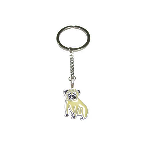 Kiola Designs Beige Toned Pug Dog Pendant Keychain