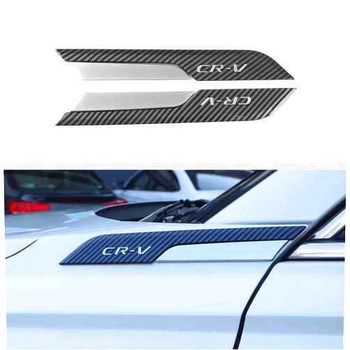 CEBAT 2Pcs Bright Black Air Vent Hood Intake Fender Trim Side Wing Fender Emblem Badge Decoration Cover Trim