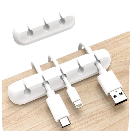 INCHOR White Cable Clips, Cord Organizer Cable Management, Cable Organizers USB Cable Holder Wire Organizer Cord Clips, 2 Packs Cable Straps for Desk Car Home and Office (5, 3 Slots)