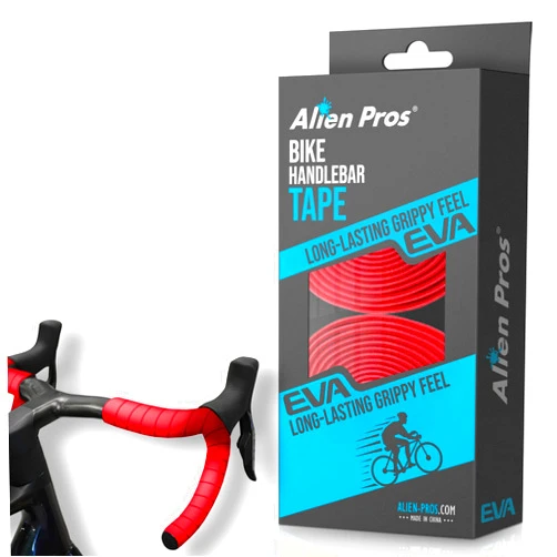 ALIEN PROS Bike Handlebar Tape EVA (Set of 2) Red - Enhance Your Bike Grip with These Bicycle Handle bar Tape - Wrap Your Bike for an Awesome Comfortable Ride (Set of 2, Red)