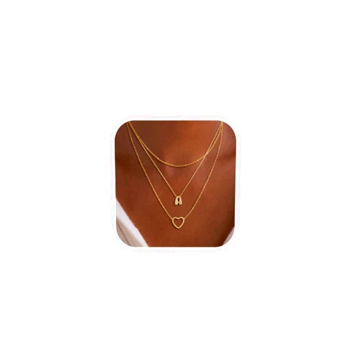 VIROMY Gold Initial Necklaces for Women Trendy,14K Gold Plated Tiny Layering Letter A-Z Necklace Heart Pendant letter choker Stackable Necklace Christmas Gifts Daily Jewelry