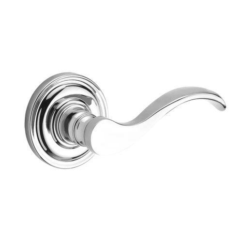Baldwin PVCURTRR260 Reserve Privacy Curve with Traditional Round Rose in Bright Chrome Finish