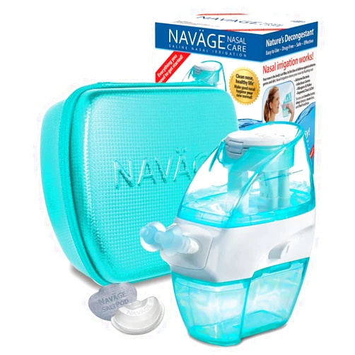 Navage Starter Bundle - Navage Nasal Irrigation System - Saline Nasal Rinse Kit with 1 Navage Nose Cleaner, 30 SaltPods and Teal Travel Case
