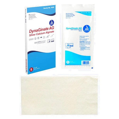 Dynarex DynaGinate AG Silver Calcium Alginate Dressings - 4
