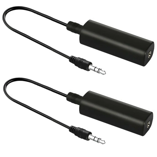 Rngeo 2 Packs Ground Loop Noise Isolator for Car Audio/Home Stereo System, Ground Loop Isolator with 3.5mm Audio Cable