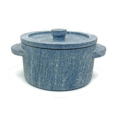 Cookstone 2.4 quarts soapstone casserole with stone handles | No coatings, just pure stone | Unique, durable and eco-friendly | Non-toxic and Non-stick
