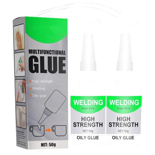 DAILEG 2Pack Welding High-Strength Oily Glue, Multifunctional Fast Repair Instant Bonding Welding Glue for Metal, Plastic, Wood, Ceramics, Leather, Glass,Super Glue All Purpose(2PCS)