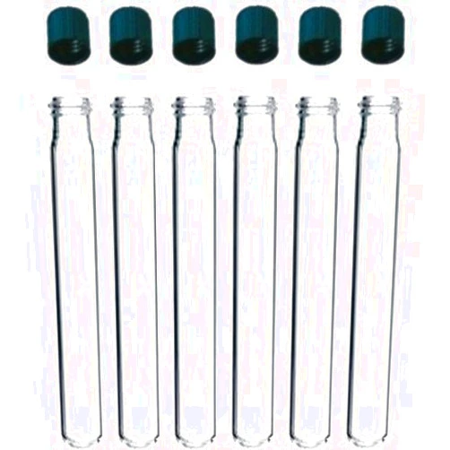 SEOH 6 Pack - 5-inch, 16x125mm Pyrex Glass Test Tubes with Screw Caps