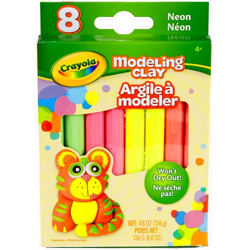 Crayola Modeling Clay, Neon Colors, Gift for Kids, Assorted Neon, 0.6 oz (CC040037)