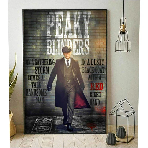 Shrandi Peaky Blinders On A Gathering Storm Comes Handsome Man Poster Wall Art Decor Metal Sign Poster 8x12 inches