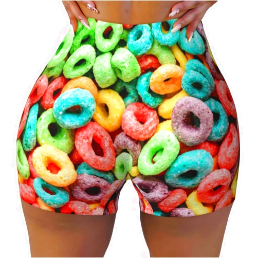 Xsovgoi Golden Yellow Cheese Food Women's High Waisted Workout Shorts, Gym Yoga Running Sport Fitness Shorts