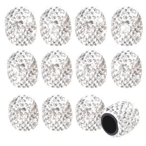 Jxiwfvl 12 PCS Bling Tire Valve Caps Crystal Rhinestone Tire Valve Stem Cap, Universal Dustproof Bling Air Caps Car Decor for Women Cars, Suvs, Trucks, Motorcycles and Bicycles Accessories