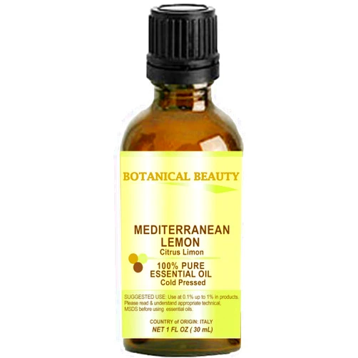 Botanical Beauty Lemon (Mediterranean) Essential Oil 100% Pure Therapeutic Grade, Premium Quality, Undiluted. 1 Fl.oz.- 30 ml by Botanical Beauty