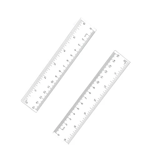 Zotemo 2 Pack 6 inch Clear Plastic Ruler, 15 cm Straight Rulers, Transparent Measuring Tools, Drafting Tools, Flexible Ruler with Inches and Centimeters for School and Office Supply