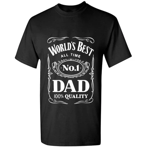 CGVEKV World´s Best No. 1 Dad Daddy Father Day giftsT-Shirt Black