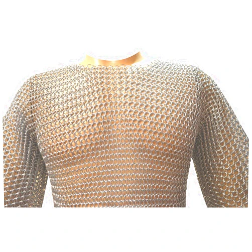 Allbeststuff Aluminum Chain Mail Shirt Butted Aluminum Medieval Aluminum Chainmail (Silver Anodized)
