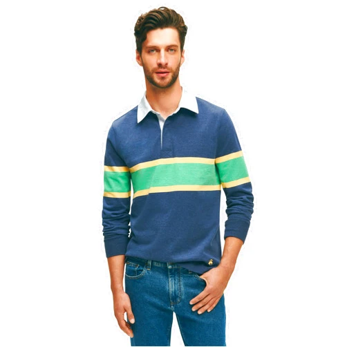 Brooks Brothers Men's Sueded Cotton Long Sleeve Rugby Shirt