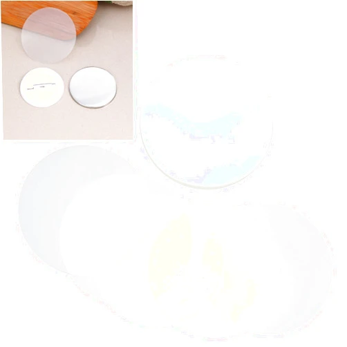 Pssopp 100Pcs Clear Film, Badge Film for Round Badge Button, Transparent Badge Protective Film for Button Maker buttonsart 58MM