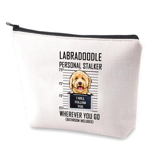 BLUPARK Labradoodle Owner Cosmetic Bag Labradoodle Personal Stalker Makeup Bag Gift For Dog Lover (Labradoodle)