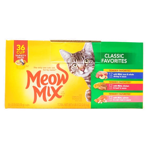 Meow Mix Classic Variety Pack (36 Count Net Wt 99.9 Oz)