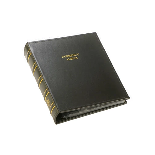 LIGHTHOUSE - Currency Album for Graded Banknotes and Currency Sleeves - Classic Leatherette Handmade 4-Ring Binder with 20 pages - Additional Pages Available (8 1/4