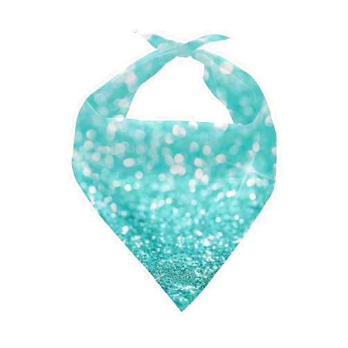 KEIAHUAN Blue Bling Dog Bandanas for Small Medium Large Dog Cat, Dog Kerchief Dog Triangle Bibs Scarf for Girl Boy Gift One Piece