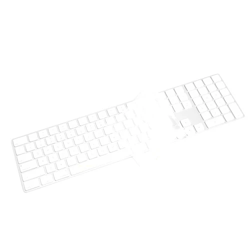 ProElife Keyboard Cover Skin for 2018-2017 Apple Magic Keyboard with Numeric Keypad A1843 US Enter MQ052LL/A Wireless Bluetooth Keyboard Ultra Thin Full Size TPU Protector, 0.13 mm, Transparent Clear