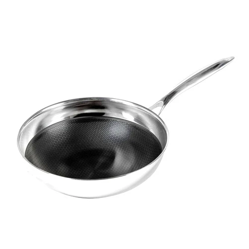 Black Cube Quick Release Cookware Chef's Pan - 9.5-Inch/2.5 Quart - Stainless Steel Frying Pan - Induction Pan - Deep Frying Pan - Kitchen Cookware - Woks Stir Fry Pans