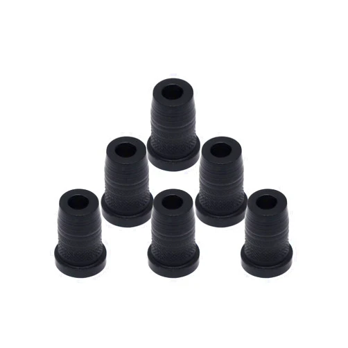 Metallor Guitar String Mounting Ferrules Through Body Mounts String Caps for Tele Strat Style Electric Guitar Bass Parts Replacement Set of 6Pcs (Black)