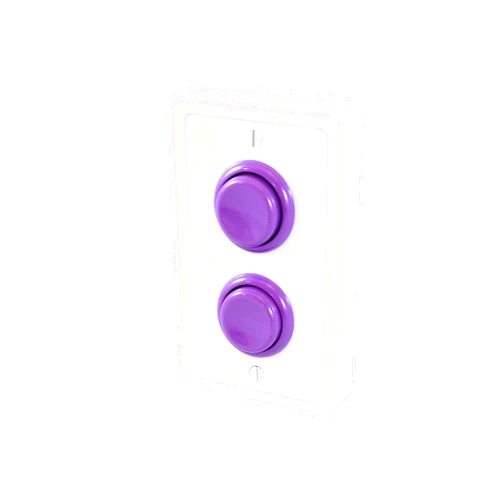 LightCore Arcade Light Switch Plate Cover, Single Switch (White/Purple), 1-Gang Standard Size Rocker Wall Plate, Game Room Decorator, Kid Bedroom Wallplate, Faceplate Replacement