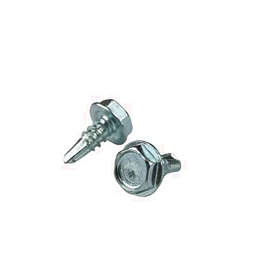 KST NORTH AMERICA 100 Pcs #10-1/2” Hex Washer Head Self Drilling, Tapping Sheet Metal Screws, C1022 Material, Zinc CR+3 Coating with Drilltip: 3