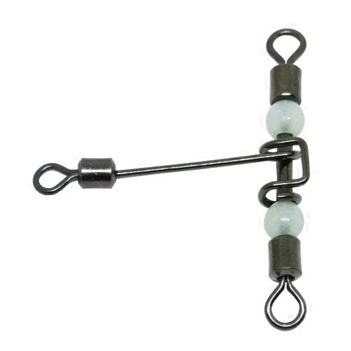 Unclesportinfof Unclesport 50pcs Luminous 3 Way Fishing Swivels Cross line T Shape swivels Bass Fishing Equipment Carp Fishing Gear