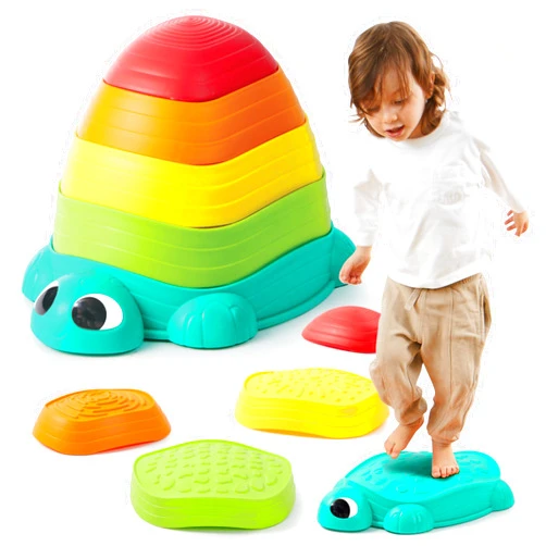 JOYIN 5 Pcs Turtle Balance Stepping Stones, Kids Turtle Path Jumping Stones, Toddler Obstacle Course Coordination Game Toys Indoor or Outdoor Play for Kids Aged 3+