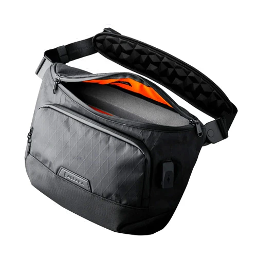 ALPAKA Bravo Sling Max V2, RFID Blocking Weatherproof Sling Bag for Men with Maglockz Buckle, External USB Charging Port