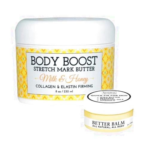 Body Boost Moisturizing Duo Stretch Mark Butter 8 oz and Better Balm 2 oz