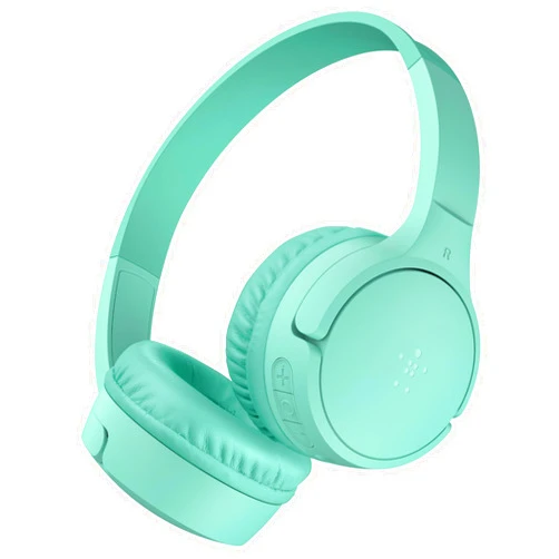 Belkin SoundForm Mini - Wireless Bluetooth Headphones for Kids with 30H Battery Life, 85dB Safe Volume Limit, Built-in Microphone - Kids On-Ear Earphones for iPhone, iPad, Fire Tablet & More - Mint