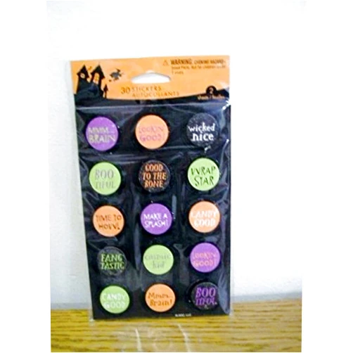 American Greetings Stickety Doo Da Halloween Reward Stickers - 30 Stickers Round Layered with Messages