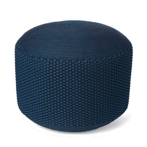 BIRDROCK HOME Outdoor Pouf Ottoman | Outdoor Patio Waterproof Poof | Pouf Ottoman Foot Rest | Navy Blue Ottoman Pouf