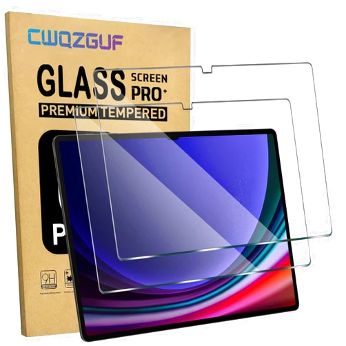 CWQZGUF 2 Pack Galaxy Tab S9 Ultra/S8 Ultra 14.6 Inch Tempered Glass Screen Protector, 9H Hardness, High Clarity, Anti-Shatter, Bubble Free for Samsung Galaxy Tab S9 Ultra/S8 Ultra Screen Protector