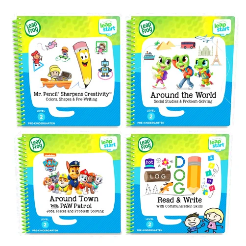 LeapFrog LeapStart Pre-K 4-Pack, for 3-6 yrs includes Mr. Pencil Sharpens Creativity, Read and Write, Around the World, Around Town With PAW Patrol