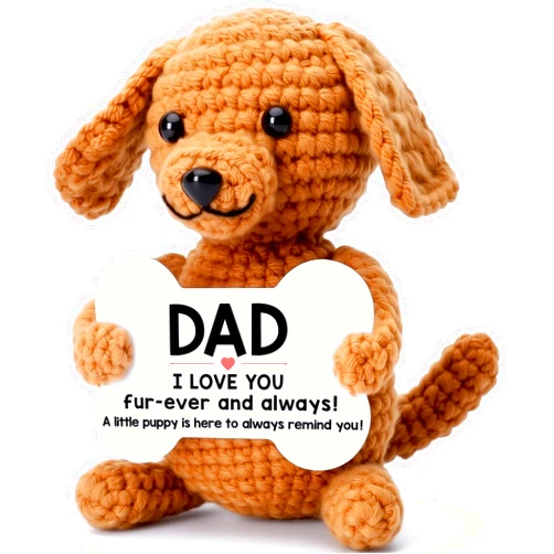 Wilbrea Funny Dog Dad Gifts from Daughter Son, New Bonus Step Dad Daddy Father in Law Gifts Ideas, Birthday Presents Christmas Stocking Stuffers Ornament, Small Cool things Cute Stuff I Love You Daddy Puppy